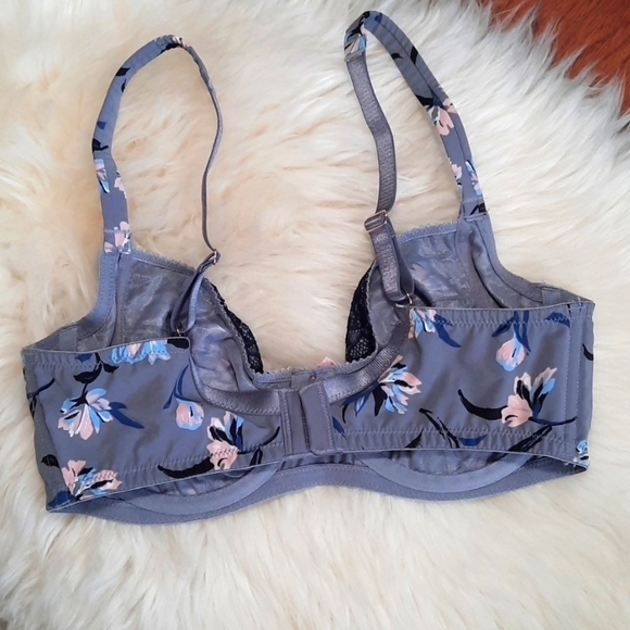 Dorina Gray Unlined Floral Bra - Picture 3 of 5